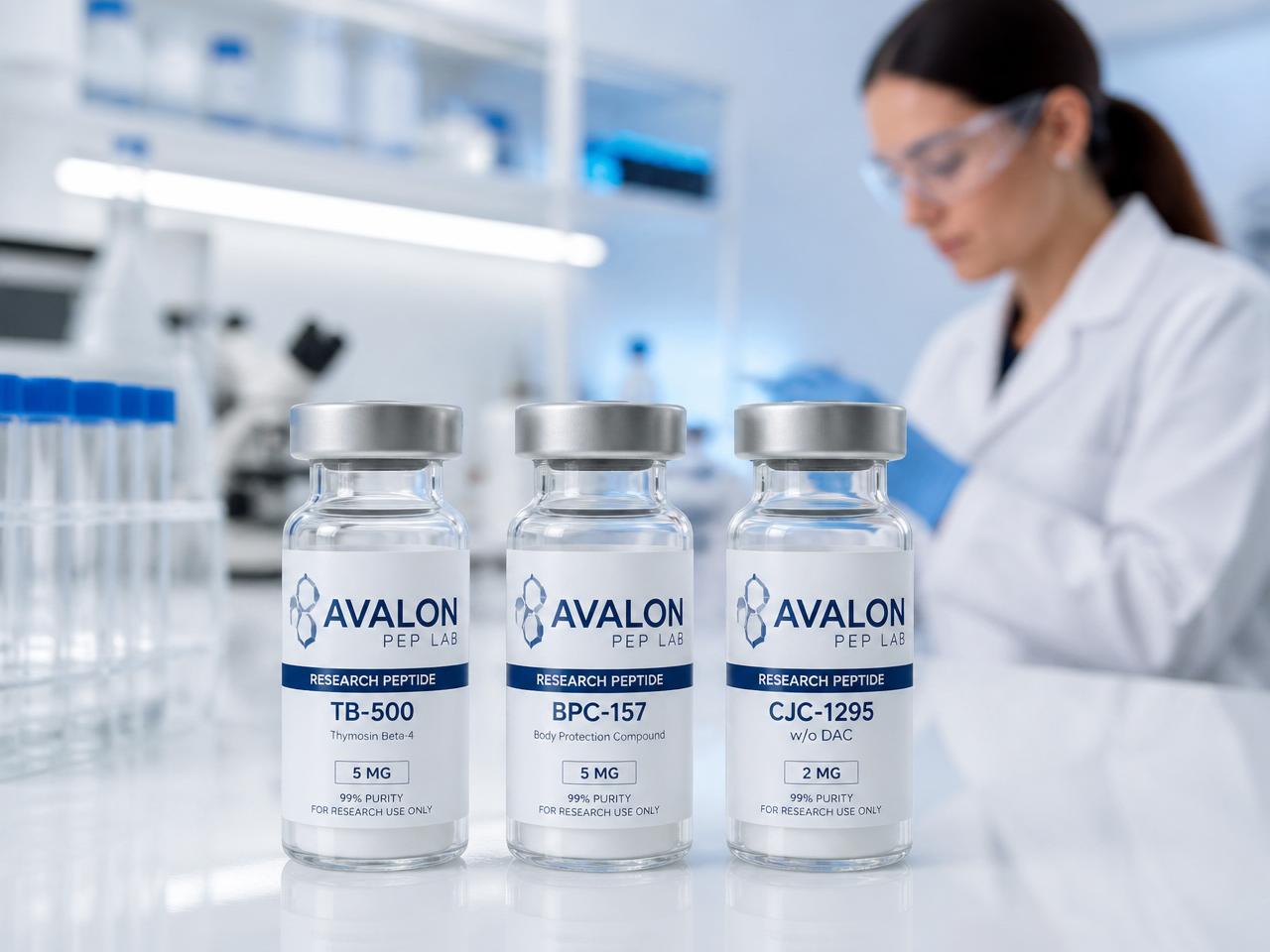Research peptide vials